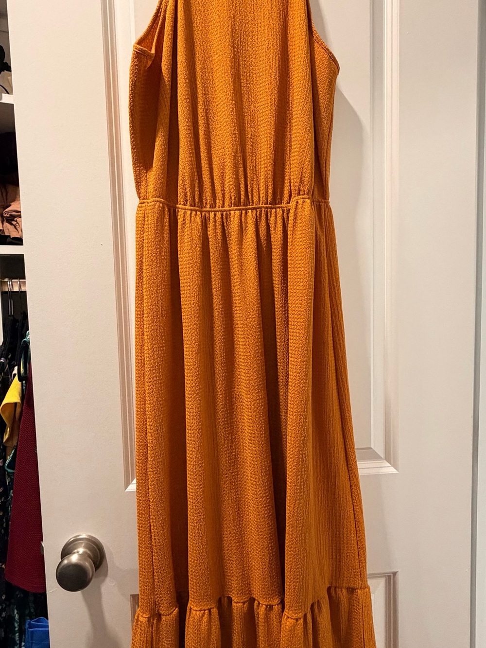 LUSH Boutique Women’s Mustard Sleeveless Maxi Dress